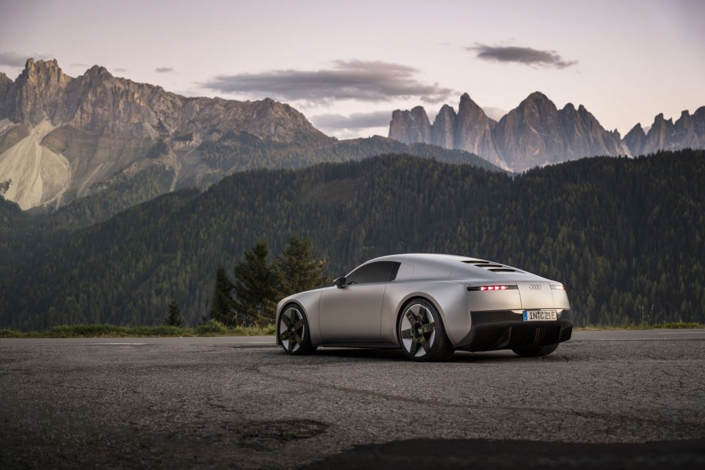 Audi Concept C: previewing a thrilling all-electric sports car - Audi Concept C - static outdoor shot, exterior, three-quarter rear view