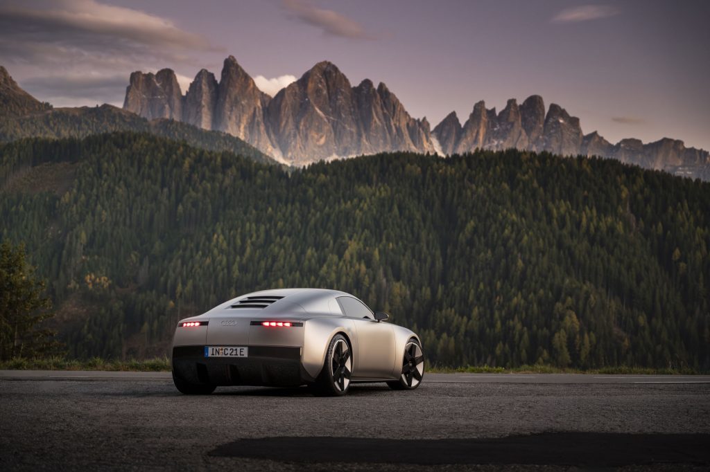 Audi Concept C: previewing a thrilling all-electric sports car - Audi Concept C - static outdoor shot, exterior, three-quarter rear view